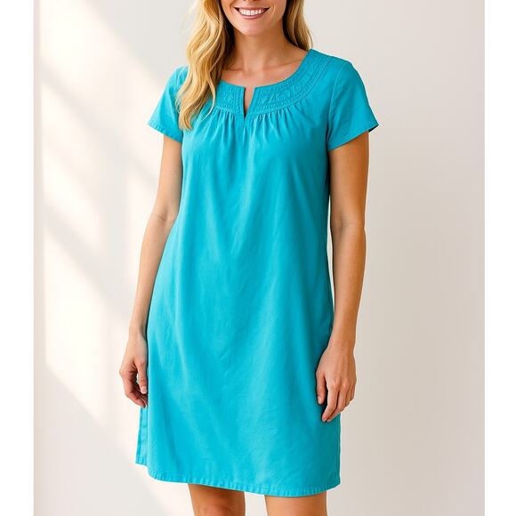 Lilly Pulitzer Blue Kathleen Silk Short Sleeved Lined Shift Mini Dress - Size S - Picture 1 of 11